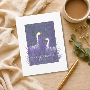 Custom Elegant Goose in a Lavender Garden Art  Postcard
