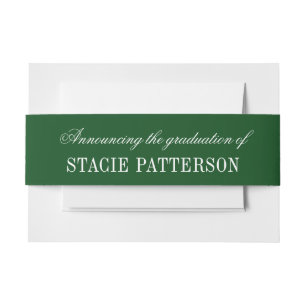 Custom Elegant Graduation Announcement  Invitation Belly Band