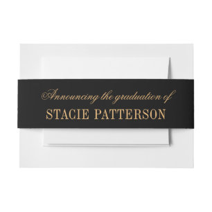 Custom Elegant Graduation Announcement  Invitation Belly Band