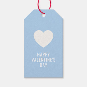 CUSTOM Elegant Happy Valentine's Day White Heart Gift Tags