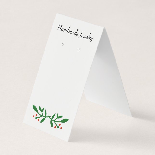 Custom Elegant Holiday Tent Earring Display Cards (Front)
