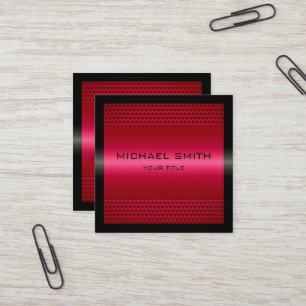 Custom Elegant Hot Pink Stainless Metal Square Business Card