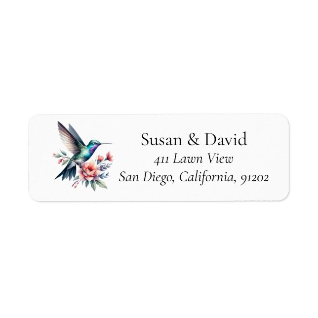 Custom Elegant Hummingbird Floral (Front)