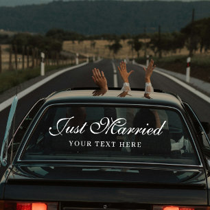 Custom Elegant Just Married Car Wedding Banner  Window Cling