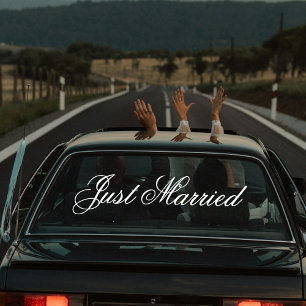 Custom Elegant Just Married Car Wedding Banner Window Cling