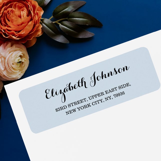 Custom Elegant Light Dusty Blue Return Address (Custom Elegant Light Dusty Blue Return Address Label)