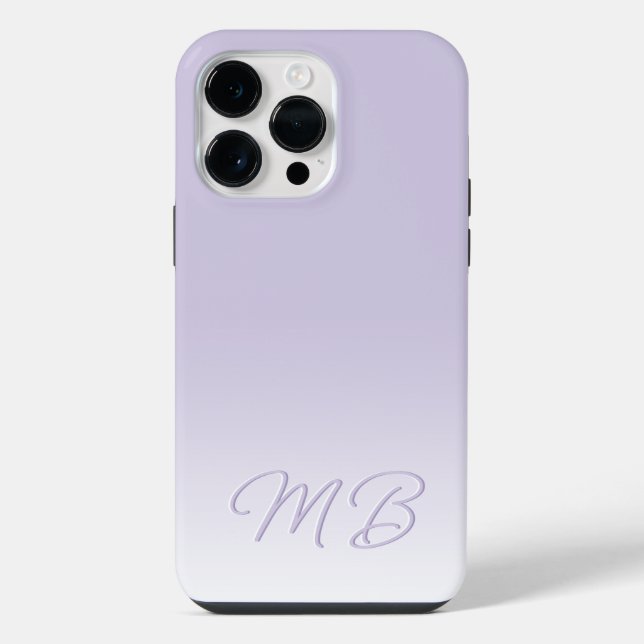 Custom Elegant Light Lavender Violet Monogram iPhone Case (Back)