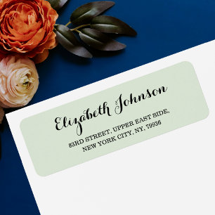 Custom Elegant Light Sage Green Return Address