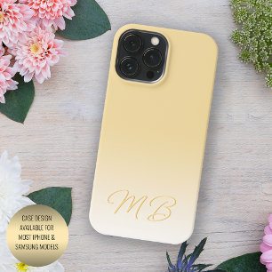 Custom Elegant Light Tuscan Sun Yellow Monogram iPhone 16 Pro Max Case