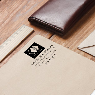 Custom Elegant Logo Formal Business Return Address Self-inking Stamp