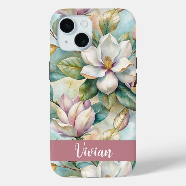 Custom Elegant Magnolias Case-Mate iPhone Case (Back)
