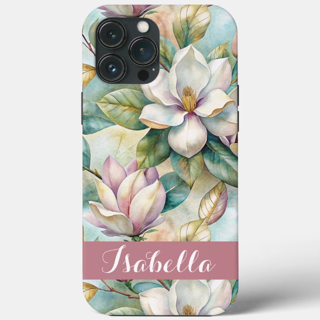 Custom Elegant Magnolias Case-Mate iPhone Case (Back)