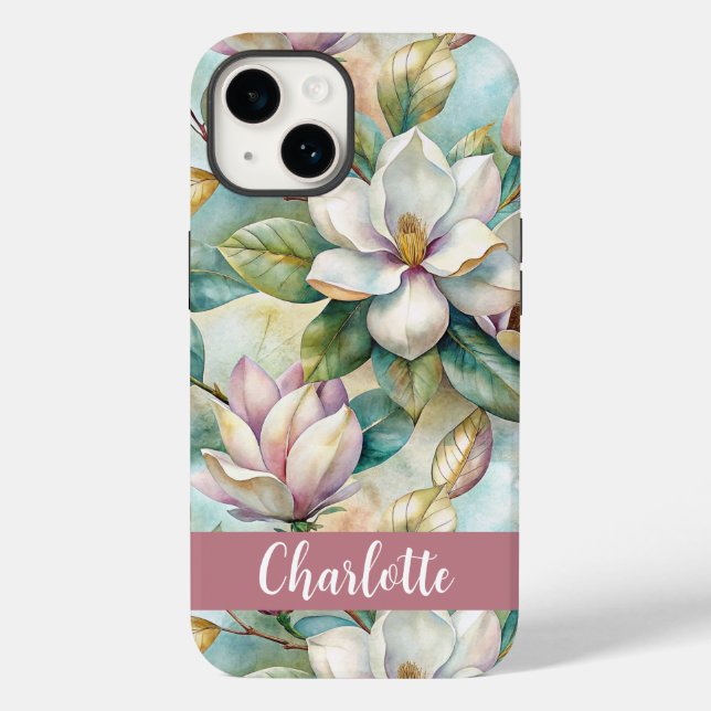 Custom Elegant Magnolias Case-Mate iPhone Case (Back)