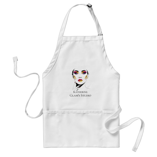 Custom Elegant Makeup Artist Salon Apron (Front)