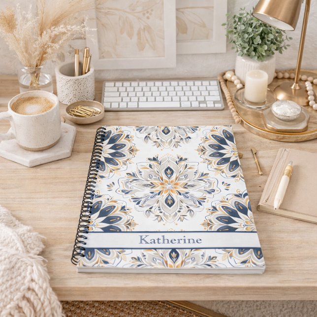 Custom Elegant Mandala Gold Navy Notebook (Creator Uploaded)