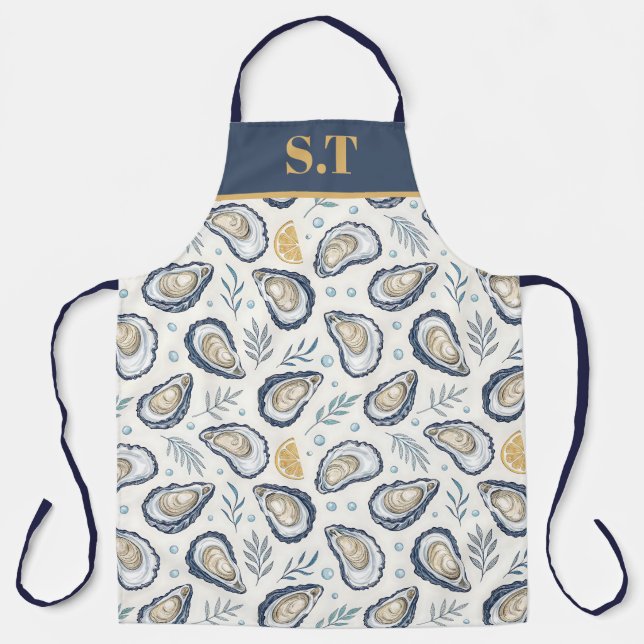 Custom Elegant Marine Oysters Apron (Front)