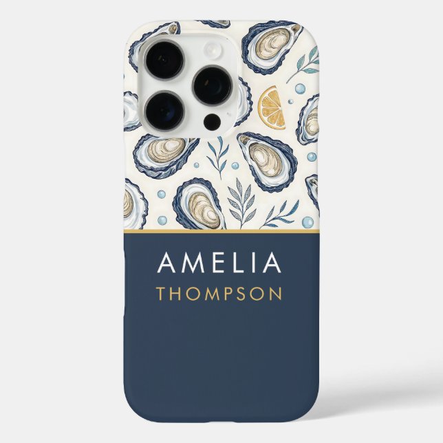 Custom Elegant Marine Oysters Case-Mate iPhone Case (Back)