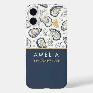 Custom Elegant Marine Oysters iPhone 16 Plus Case