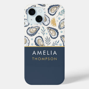 Custom Elegant Marine Oysters iPhone 15 Case
