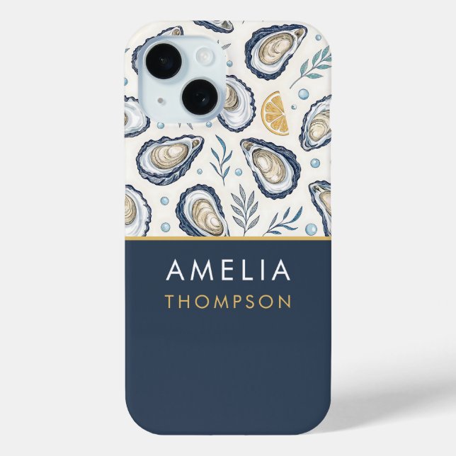 Custom Elegant Marine Oysters Case-Mate iPhone Case (Back)