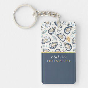 Custom Elegant Marine Oysters Key Ring