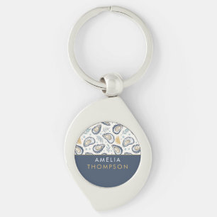 Custom Elegant Marine Oysters Key Ring