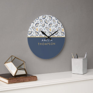 Custom Elegant Marine Oysters Large Clock