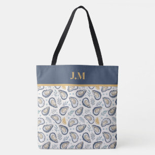 Custom Elegant Marine Oysters Tote Bag