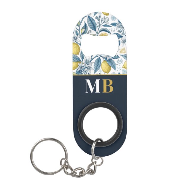 Custom Elegant Mediterranean Lemon Botanical Navy (Front)