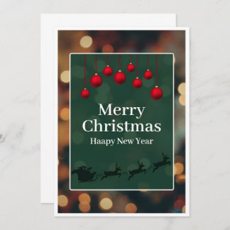 "Custom Elegant Merry Christmas & New Year Card" Invitation