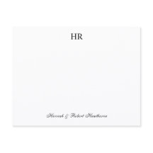 Custom Elegant Minimalist Black Couples Monogram