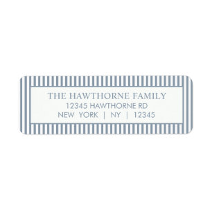 Custom Elegant Minimalist Stripe Return Address