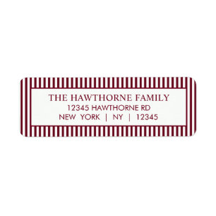 Custom Elegant Minimalist Stripe Return Address