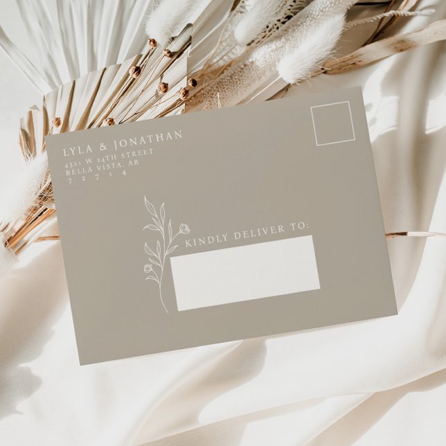 Custom Elegant Minimalist Taupe Wedding Envelope (Creator Uploaded)
