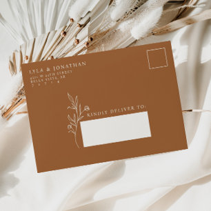Custom Elegant Minimalist Terracotta Wedding Envelope