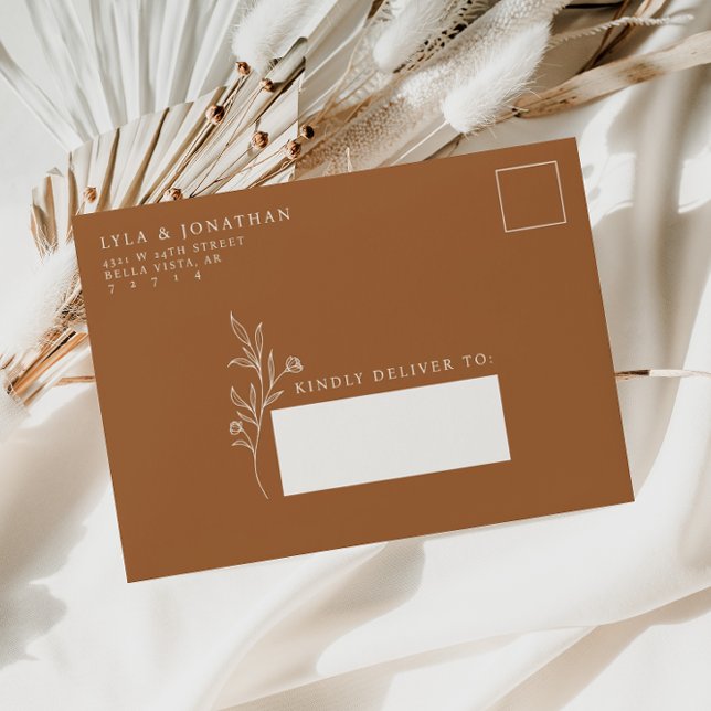 Custom Elegant Minimalist Terracotta Wedding Envelope (Creator Uploaded)