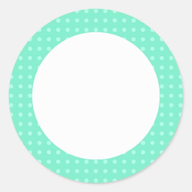 Custom Elegant Mint Green Colour Template Blank Classic Round Sticker (Front)