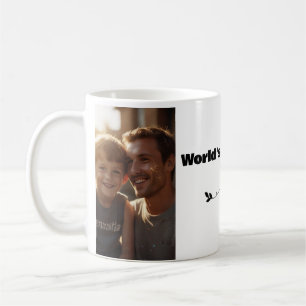 Custom Elegant Modern 2 photos World's Best Dad Coffee Mug