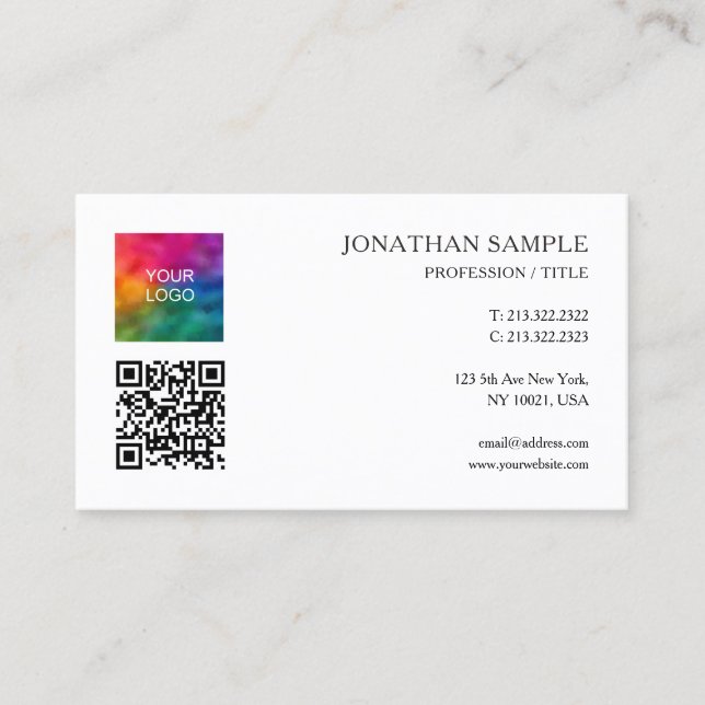 Custom Elegant Modern Clean Template Cute Glossy Business Card (Front)