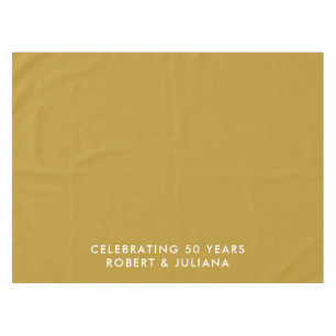Custom Elegant Modern Gold 50th Anniversary Party Tablecloth