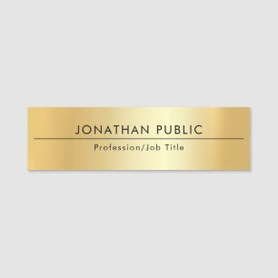 Custom Elegant Modern Gold Employee Staff Template Name Tag