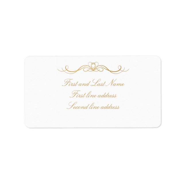 Custom Elegant Modern Gold & White Address Label (Front)