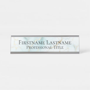 Custom Elegant Modern Marble Acrylic Desk Name Plate