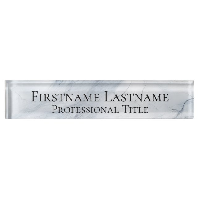 Custom Elegant Modern Marble Acrylic Nameplate (Front)