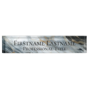 Custom Elegant Modern Marble Acrylic Nameplate