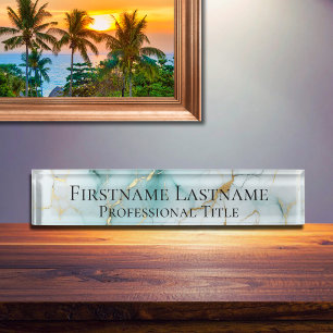 Custom Elegant Modern Marble Acrylic Nameplate