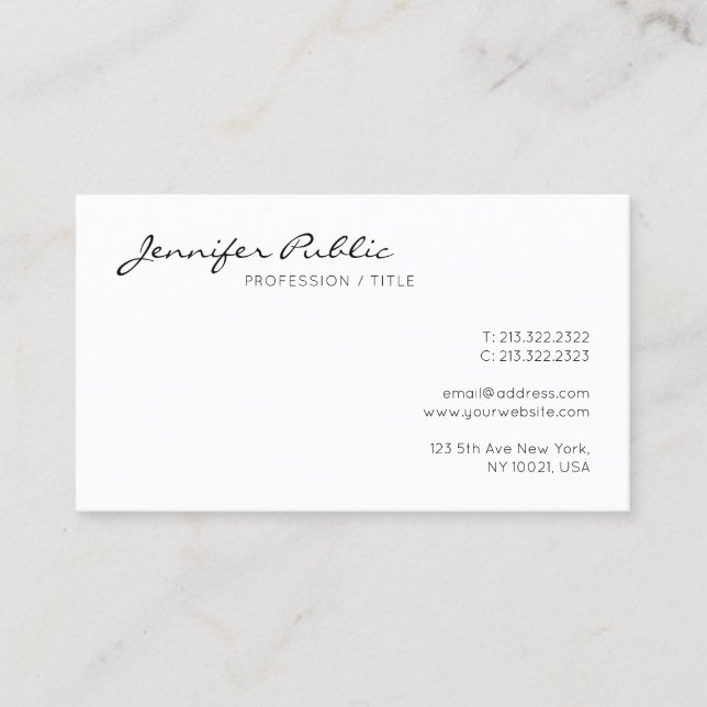 Custom Elegant Modern Minimalist Design Cute Business Card (Front)