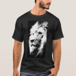 Custom Elegant Modern Pop Art Lion Head Men's T-Shirt<br><div class="desc">Custom Elegant Modern Pop Art Lion Head Template Add Image Logo Photo Basic Black Dark T-Shirt.</div>