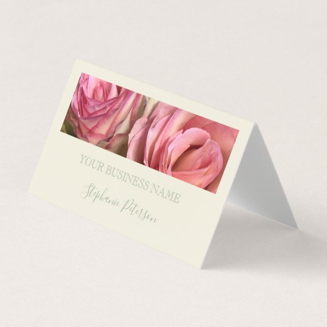 Custom Elegant Modern Sage Green Photo Template  Business Card (Front)