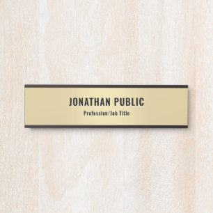 Custom Elegant Modern Template Black Gold Best Door Sign